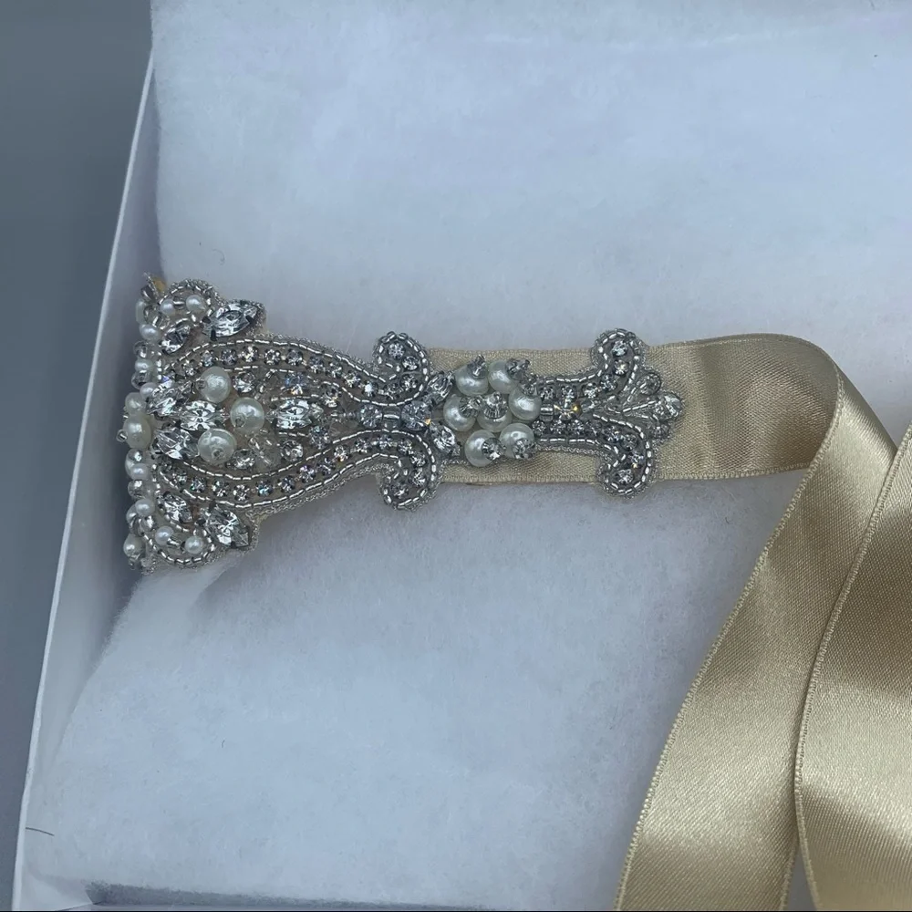 Ivory Crystal Embellished Bridal Belt